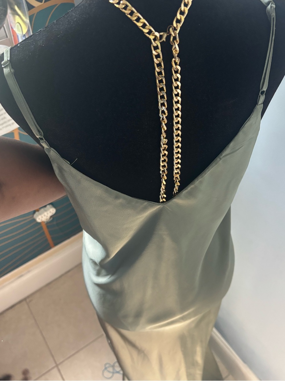 Altuzarra For Target Sage Green Satin Backless Slip Dress
